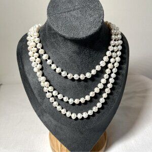 Opera Length Fresh Water Pearl 64 Necklace Creamy white pearls Beauty